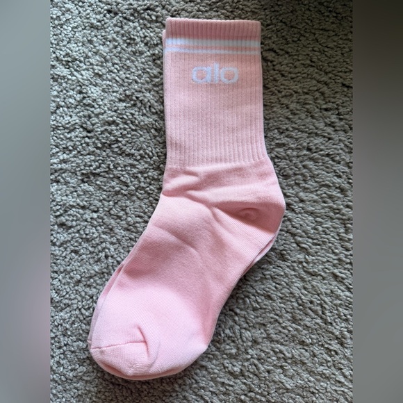 Alo Pink Crew Socks - Picture 3 of 5